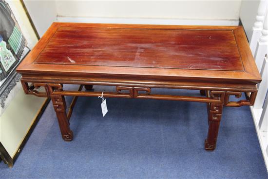 A Chinese hardwood low table, W.91.5cm H.40cm D.43.5cm